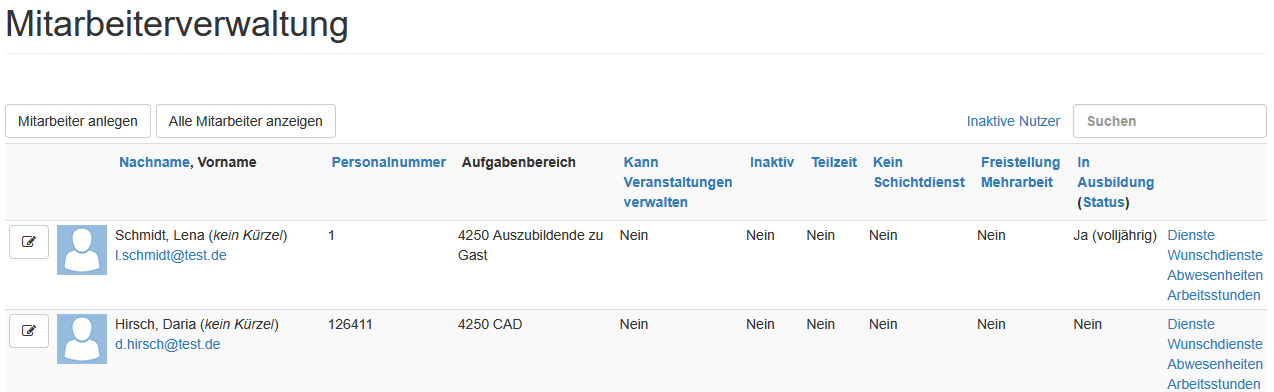 Mitarbeiterverwaltung